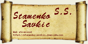 Stamenko Savkić vizit kartica